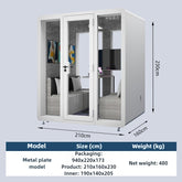 Homelements 4 Persons 2.1x1.6x2.3m White & Black Metal Plate Model Mobile Soundproof Room Home Live Broadcast Room Singing Cabin Recording Studio Indoor Telephone Booth Piano Sleeping Soundproof Silent Cabin